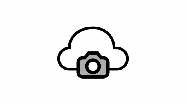 Camera with cloud icon - clean and modern Photography and videography icon.