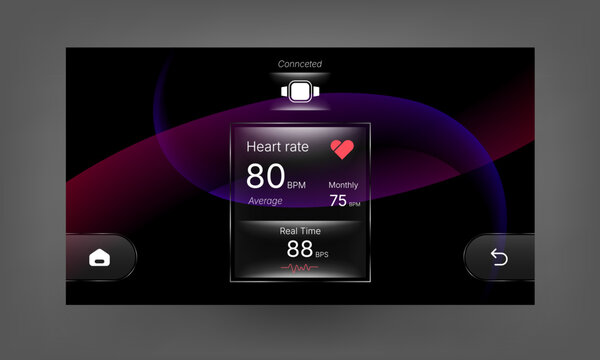 Futuristic Transparent Health Monitoring Head Unit Interface Design