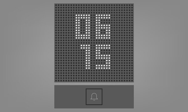 Minimalist Digital Clock Device Interface With Dot Matrix Display