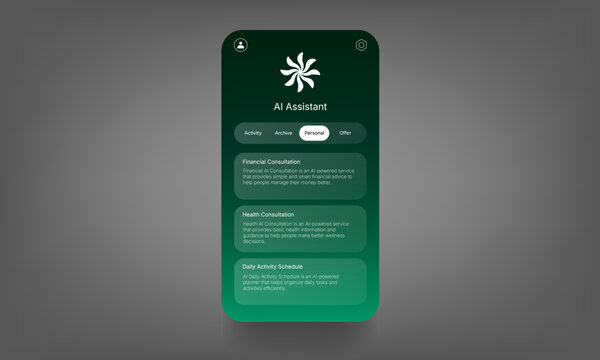 Modern AI Assistant Mobile Application User Interface