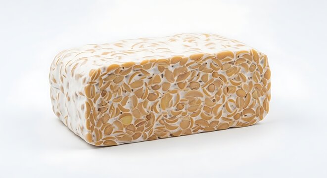 Wrapped block of processed meat product.