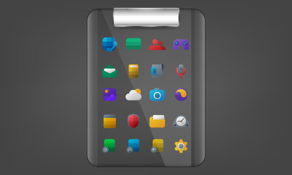 Transparent Tablet UI Library Apps Interface Design