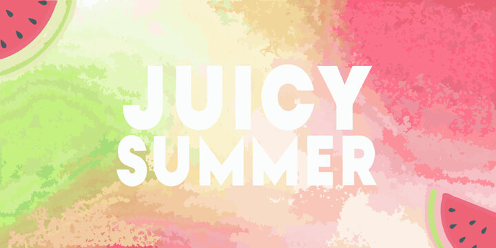 Watermelon slice and gradient background vibrant summer illustration