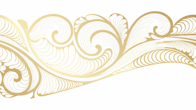 Ornate floral ornament a repeating vector pattern with golden swirls and curved lines on a white background design motif scrollwork gold