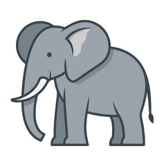Obraz premium Cute cartoon elephant illustration on a white background.
