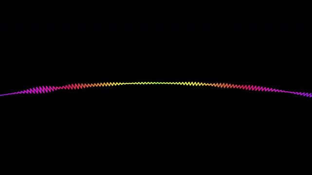 Smooth audio wave in glow colourful, perfect for music visualizers beat sound frequency on transparent background.