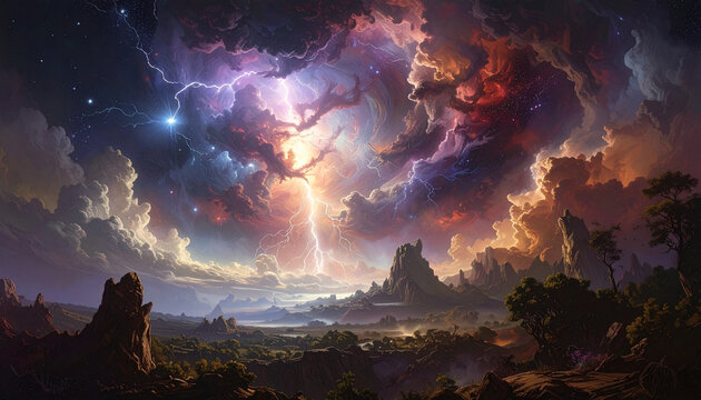 Paysage orageux spectaculaire