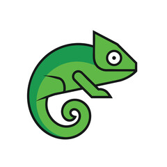 Fototapeta premium Minimalist green chameleon icon or logo design.