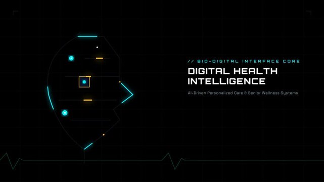 AI facial recognition technology interface scanning human profile on dark grid