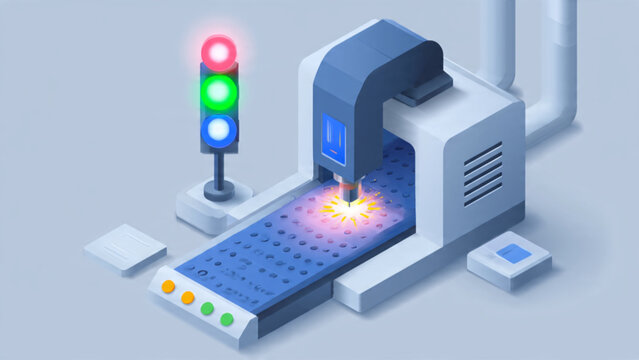 Advanced Laboratory Equipment for Microarray Analysis with Bright Blue and Neon Colors