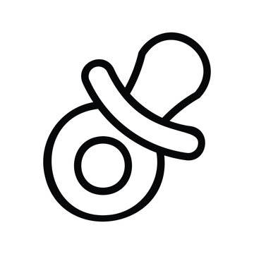 Baby pacifier line icon, simple minimalist dummy vector illustration isolated on white background