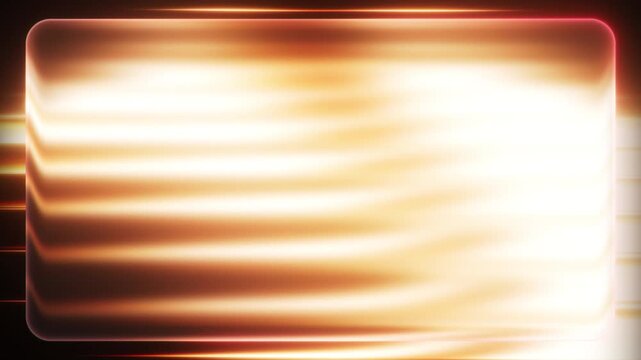 Liquid glass frame animated background warm orange gold red light streaks seamless loop &mdash; glassmorphism UI backdrop for text overlay 16:9