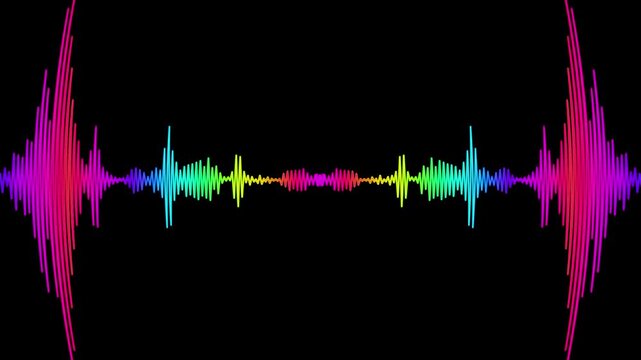 Audio visualizer animation RGB wave on transparent background ideal music spectrum analysis video overlays