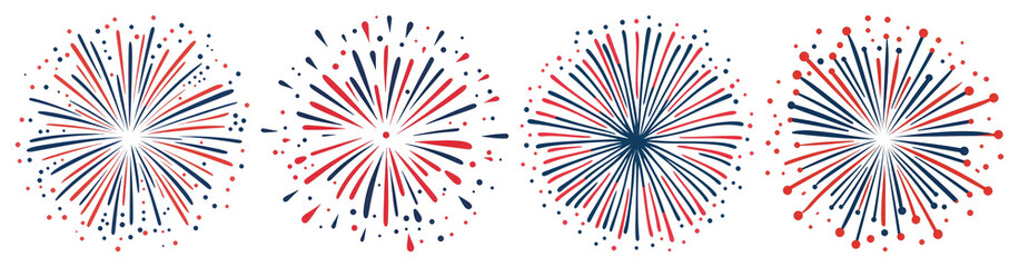 Naklejka na ściany i meble PNG Colorful festive fireworks display, transparent background