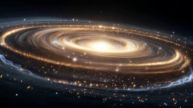 Spiral galaxy glowing in deep space for astronomy universe and cosmic background concept