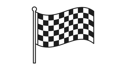 Fototapeta premium A waving checkered flag is shown flying high in a racing event.