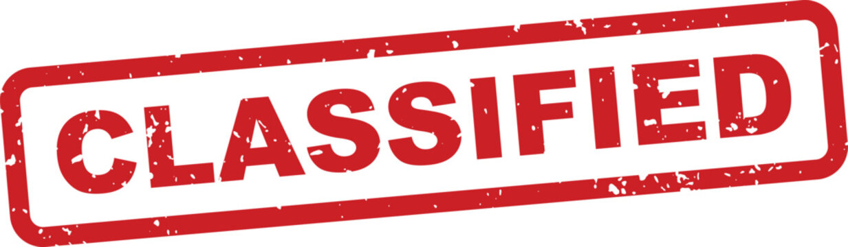 Classified stamp illustration red ink on white background