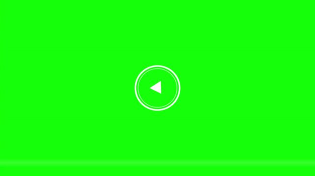 White Play and Pause Button Icon UI Animation Green Background