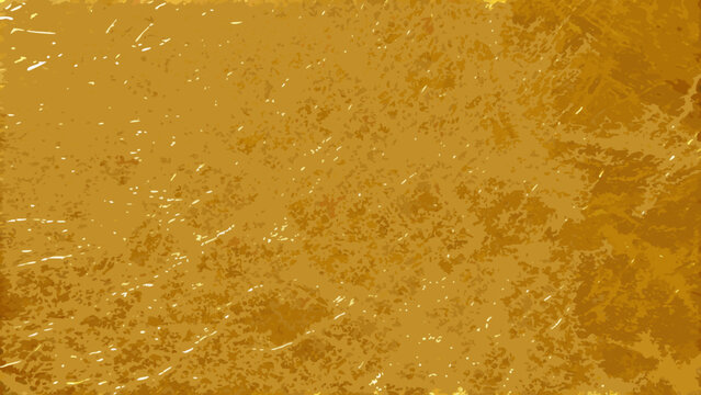Gold foil texture with scattered white flecks presents a granular metallic surface with a warm ochre coloration abstract background bronze color