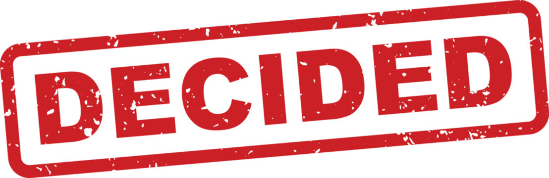 Decided red stamp on white background approval seal graphic