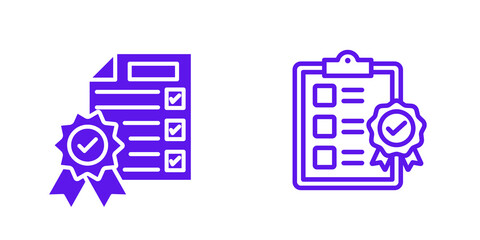 Fototapeta premium Quality Check and Certificate Icons, isolated on transparent background