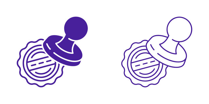 Stamp icon with seal, isolated on transparent background