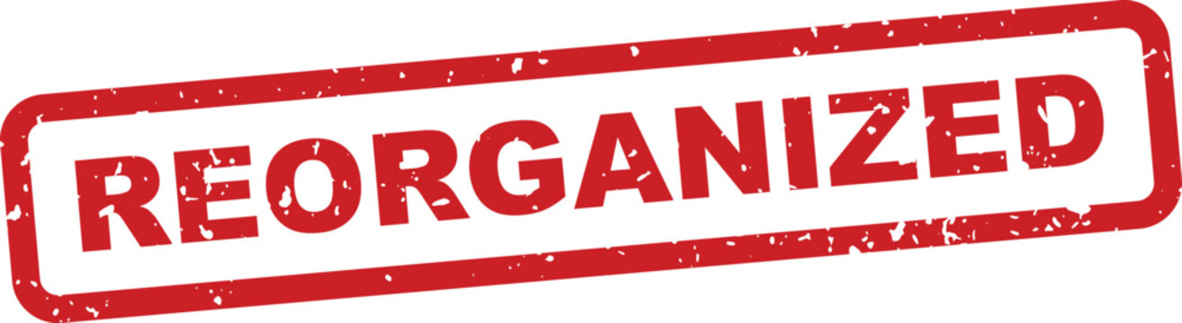 Reorganized red rubber stamp business process improvement seal
