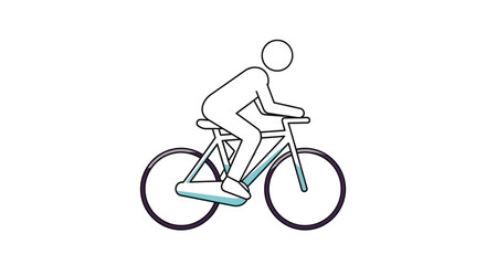 Obraz premium A person rides bicycle on road with wheels turning fast