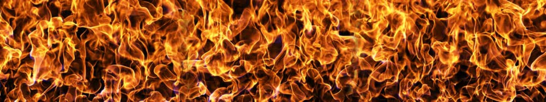 Blazing Orange Fire Flames with Intense Heat and Burning Inferno Background | Widescreen Looped Animation