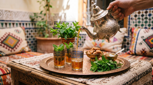 Moroccan mint tea, drink