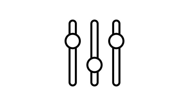 Control setting icon animation. Music equalizer operation, system setup, adjustment, option, customization, panel, optimization, operation, configuration and other