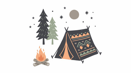 Fototapeta premium Camping Tent Under Starry Night Sky 1.