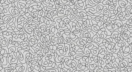 Obraz premium black line art swirl pattern design on white background