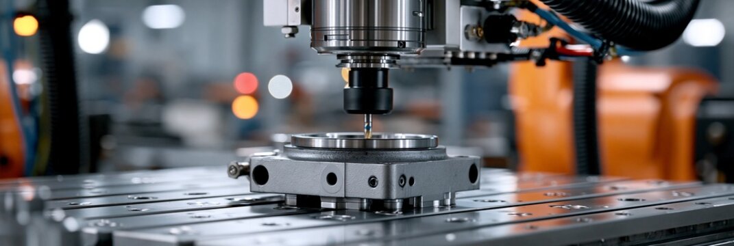 Medium shot showing cast iron rack and pinion housing being drilled with automated robotic arm highlighting heavyduty steering component manufacturing.
