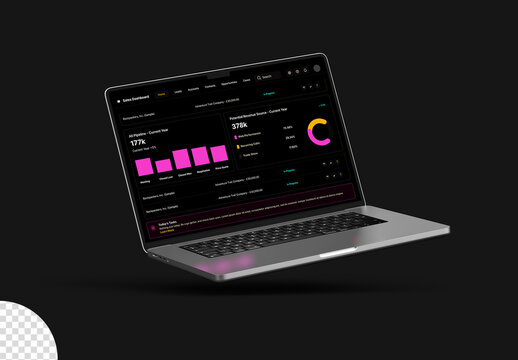 Laptop Screen Mockup Isolated