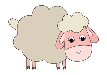 Obraz premium Animal sheep cartoon isolated on white background