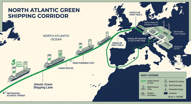 Green Maritime Shipping Corridor Map