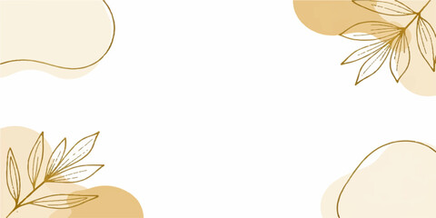 Autumn leaf frame vector floral border illustration vintage nature decorative card corner ornament design pattern banner swirl gold decoration artwork © Sapin