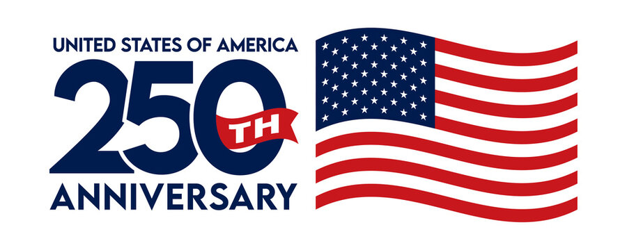USA 250 semiquincentennial linear ribbon emblem PNG