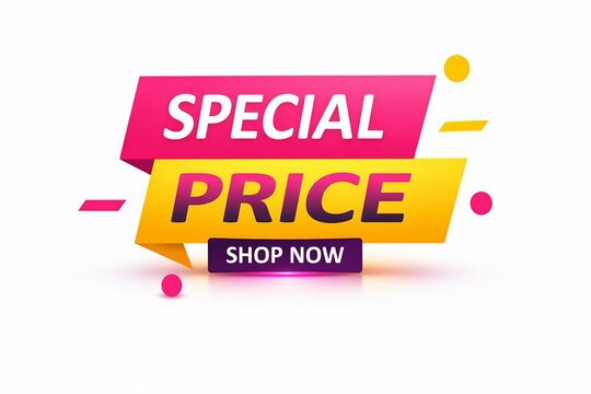 Special price sale banner with shop now button