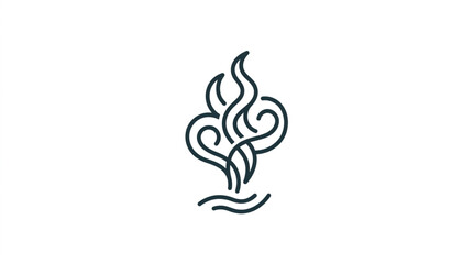 Obraz premium Abstract swirling lines forming a stylized flame or smoke design.
