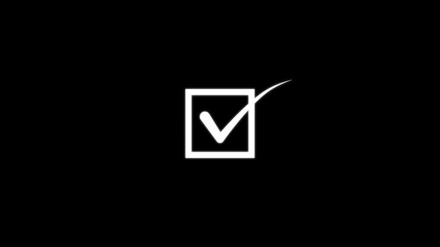 Tick marks icon sign animation on the transparent background, animated correct tick marks with alpha channel.
