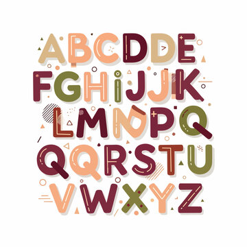 Colorful Alphabet Letters Typography Design 5.