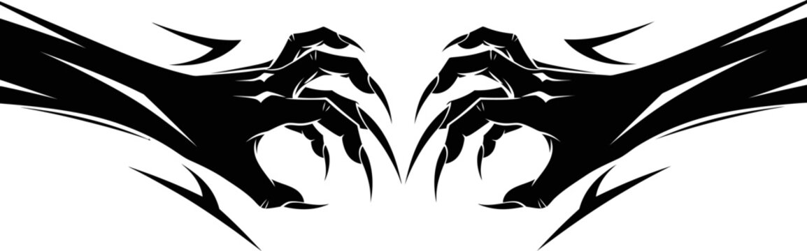 Pair of menacing sharp clawed monster hands reaching out.