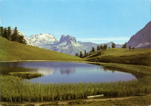 NEVACHE.FRANCE.ALTITUDE 1600M.LAC DES THURES.2194M. ET LE GRAND S&Eacute;RU.2889M.