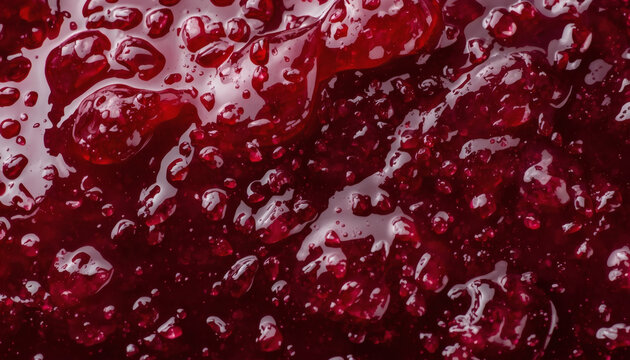 Thick glossy mixed berry jam macro. Premium culinary dessert.