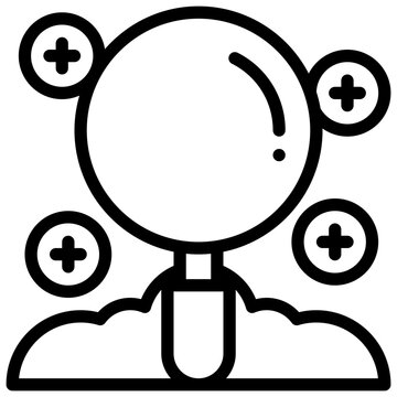 healing plus support search simple line icon