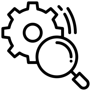 gear wheel setting system search simple line icon