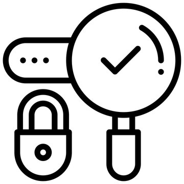 key lock password security search simple line icon