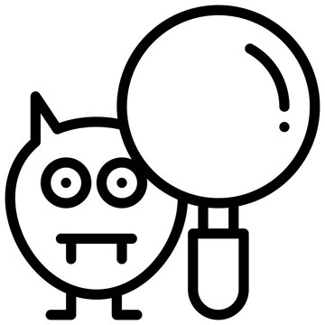 monster virus devil search simple line icon